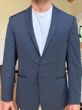 DKNY Men's Dark Navy Double-Button Sport Coat